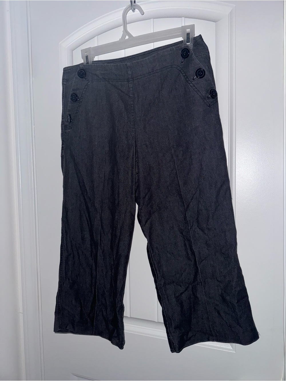 Sandro Sportswear Women’s 8 Dark Wash Denim Cropped Wide Leg Pants